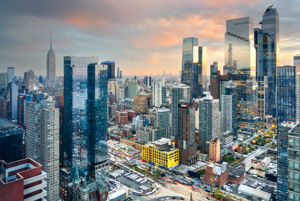 New York, New York, USA in the Midtown district of Manhattan